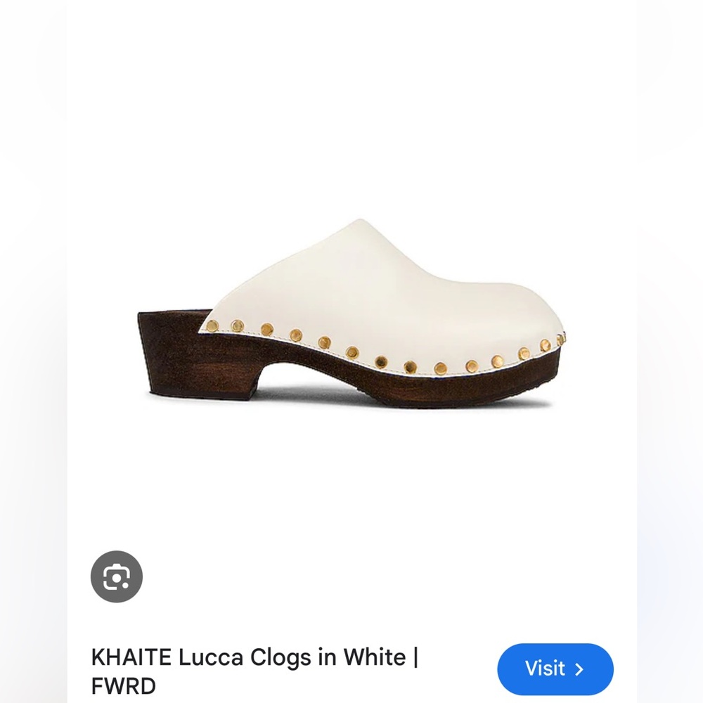 KHAITE Lucca White Studded Women's Clogs size 36 New